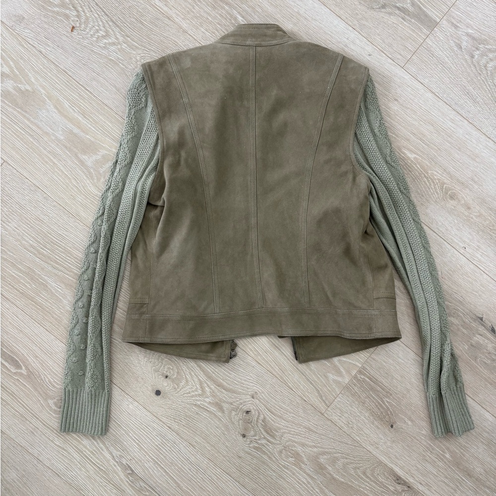 St. John Sport 100% Suede Jacket with Knit Sleeves - Picture 6 of 6